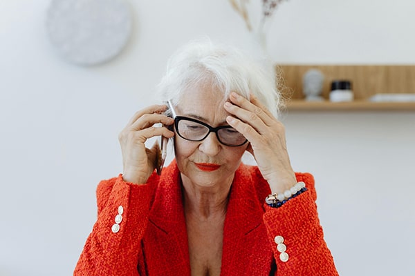 Elderly woman on the phone